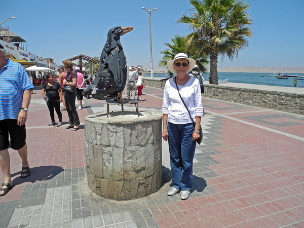 At a seaside sculpture in Paracas, Peru...
