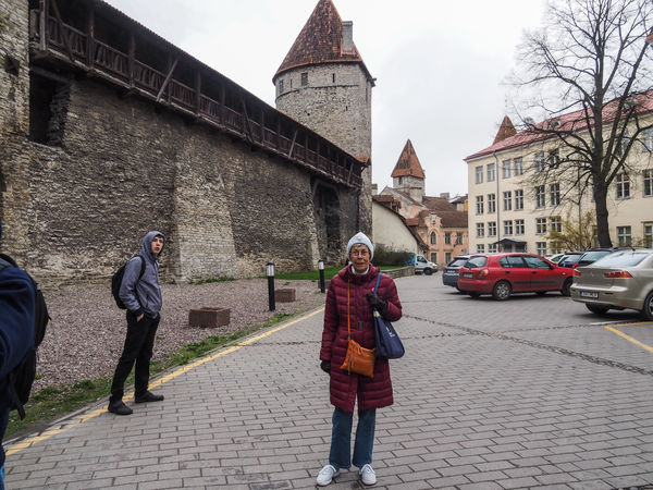 In front of the old wall in Tallin...
