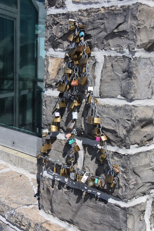 Locks left by visitors and hikers are all around t...