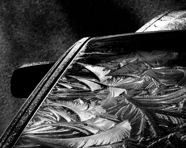 Ice on car rooftop...