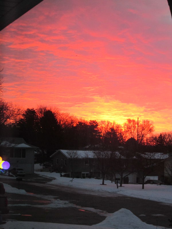 A Nebraska sunrise from my front window...