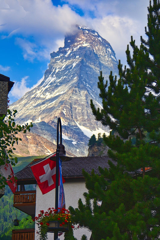 The Matterhorn from downtown Zermatt...