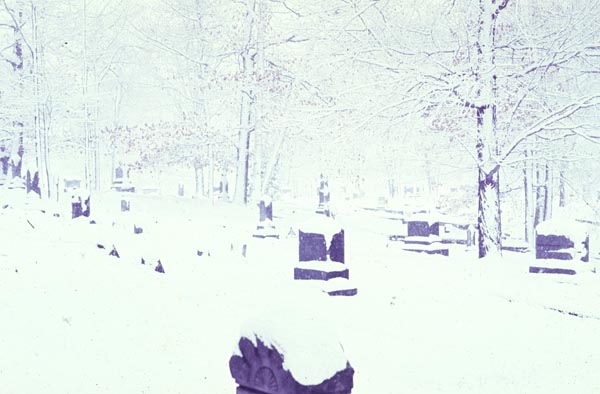 Cemetery in Winter in Houghton, MI - November 1968...