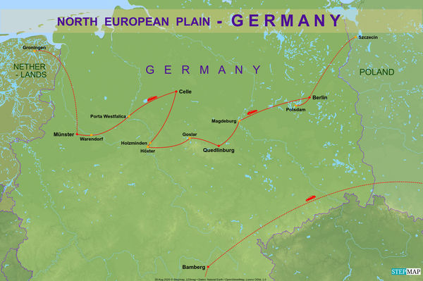 2 - Map of our drive through Northern Germany, ind...