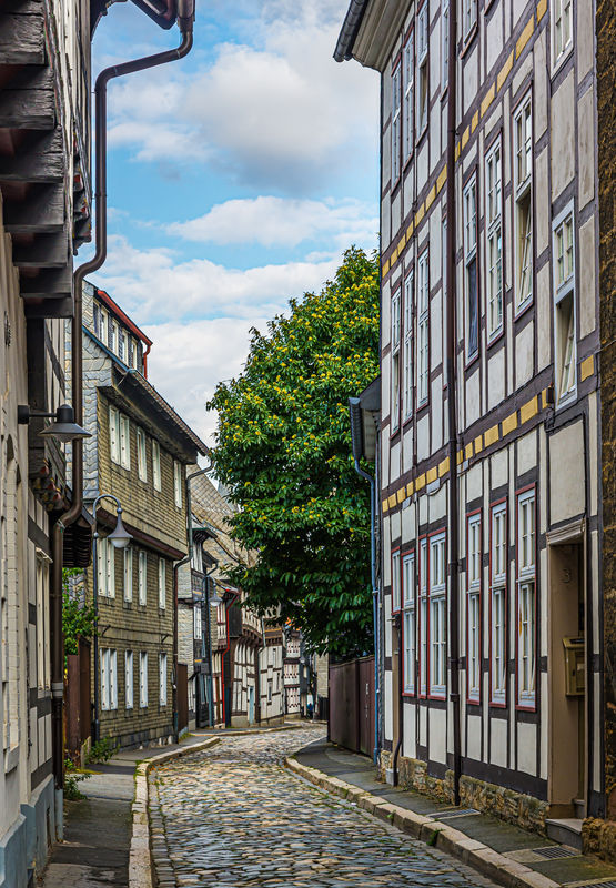 2 - Cobblestoned narrow street with great facades...