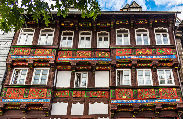 3 - Half-timbered house with interesting facade de...