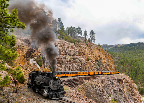 D&SNGRR Cascade Canyon Express returning along the...