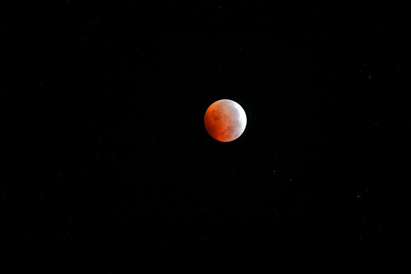 Middle of totality 4:17AM. ISO 800, 400mm, f5.6, E...