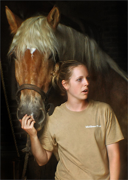 Horse and caretaker...