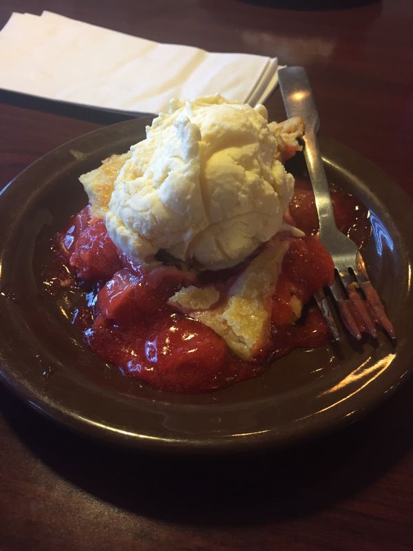 This Cherry Pie Ala Mode at a restaurant I do not ...