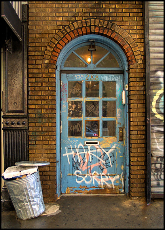 Doorway in alley in lower Manhattan...