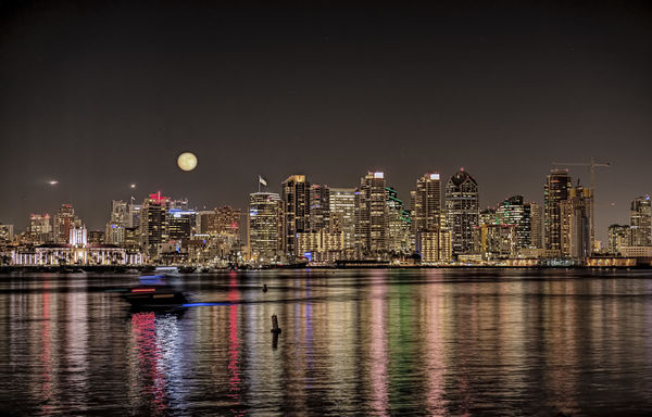 4 sec exposure San Diego Bay and cityscape....