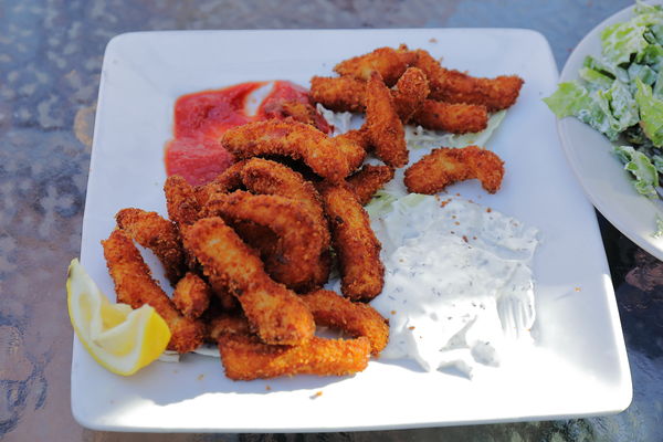 The best Calamari at Schooners in Cayucos...