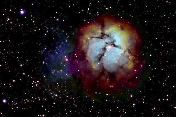 The Trifid nebula using narrow band filters to cre...