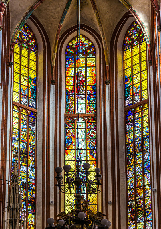 5 - Stained glass windows above the main altar...