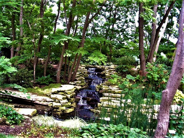 Waterfall at Lauritzen Gardens, Omaha, NE...