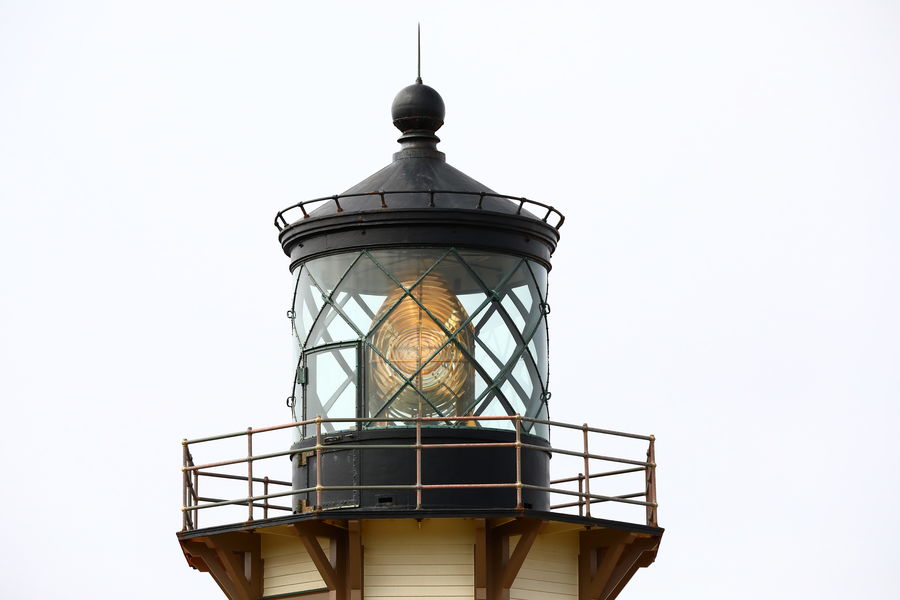 Closeup of the Lighthouse light. At this angle the...