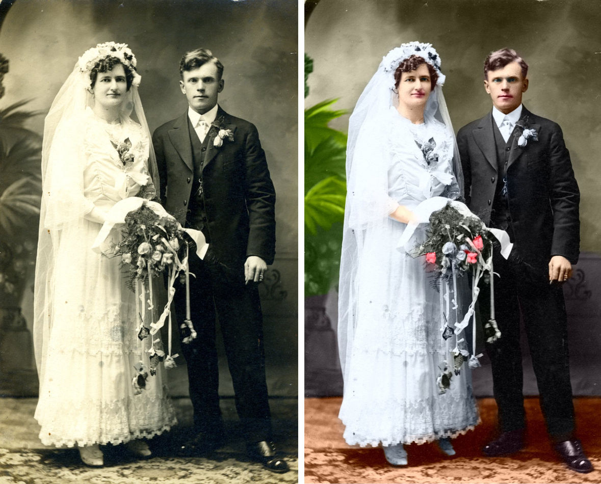 1. Joan's Maternal Grandparents - wedding day 1918...