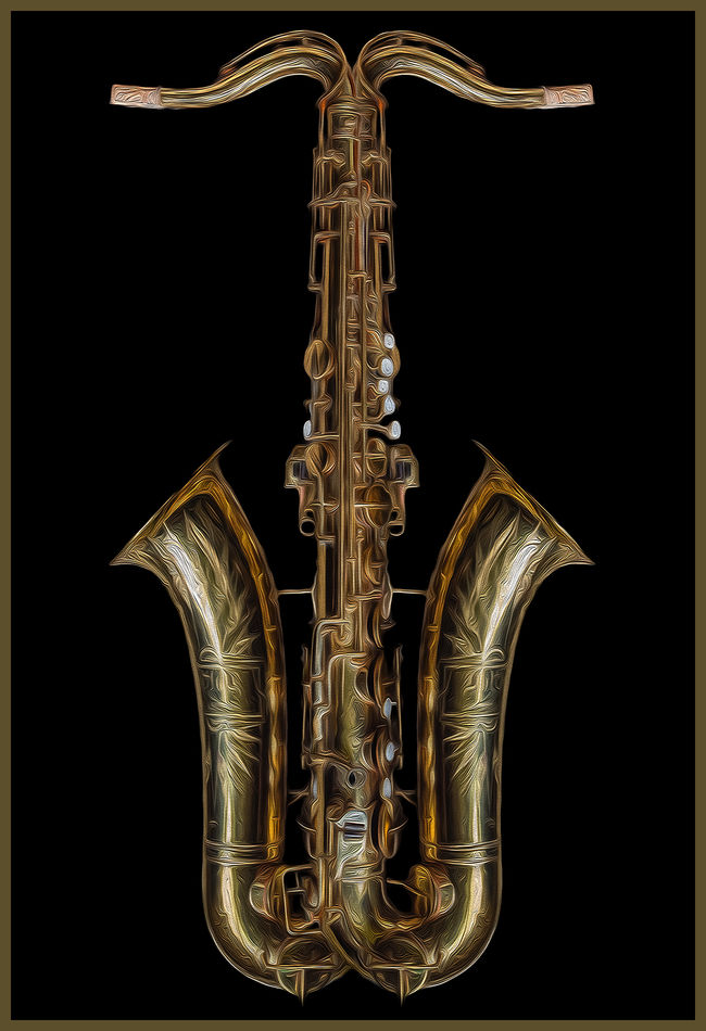 The double saxophone. Extremely difficult to play....
