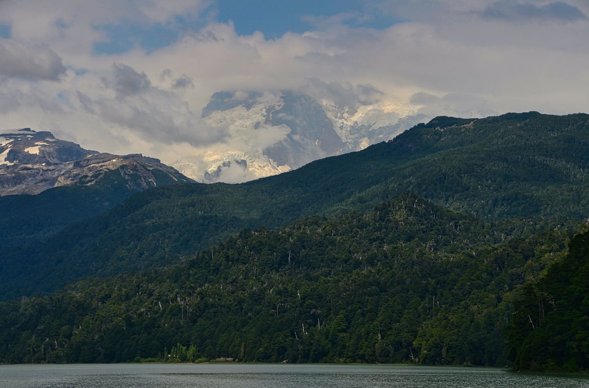 View of Mount Tronador from the lake....