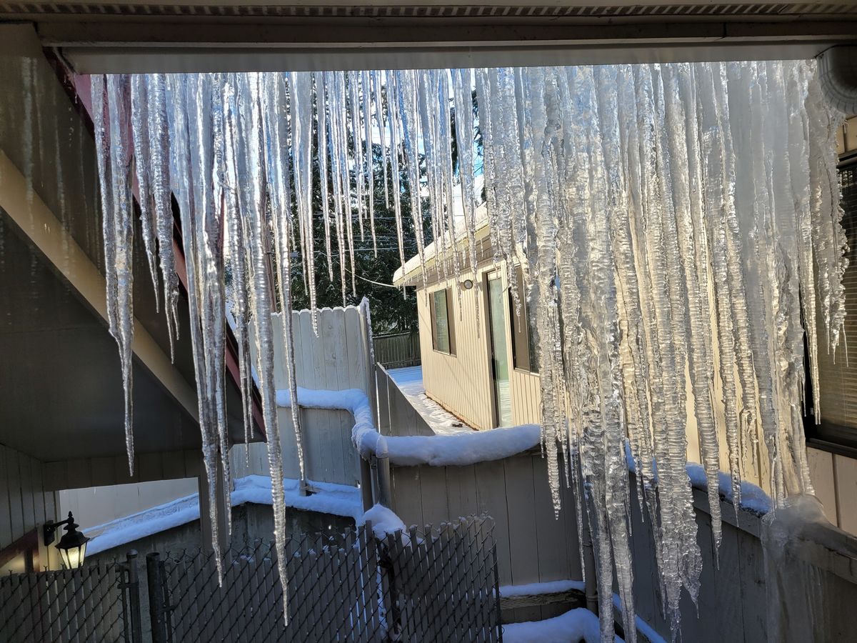 Icicles at our church New Years eve....