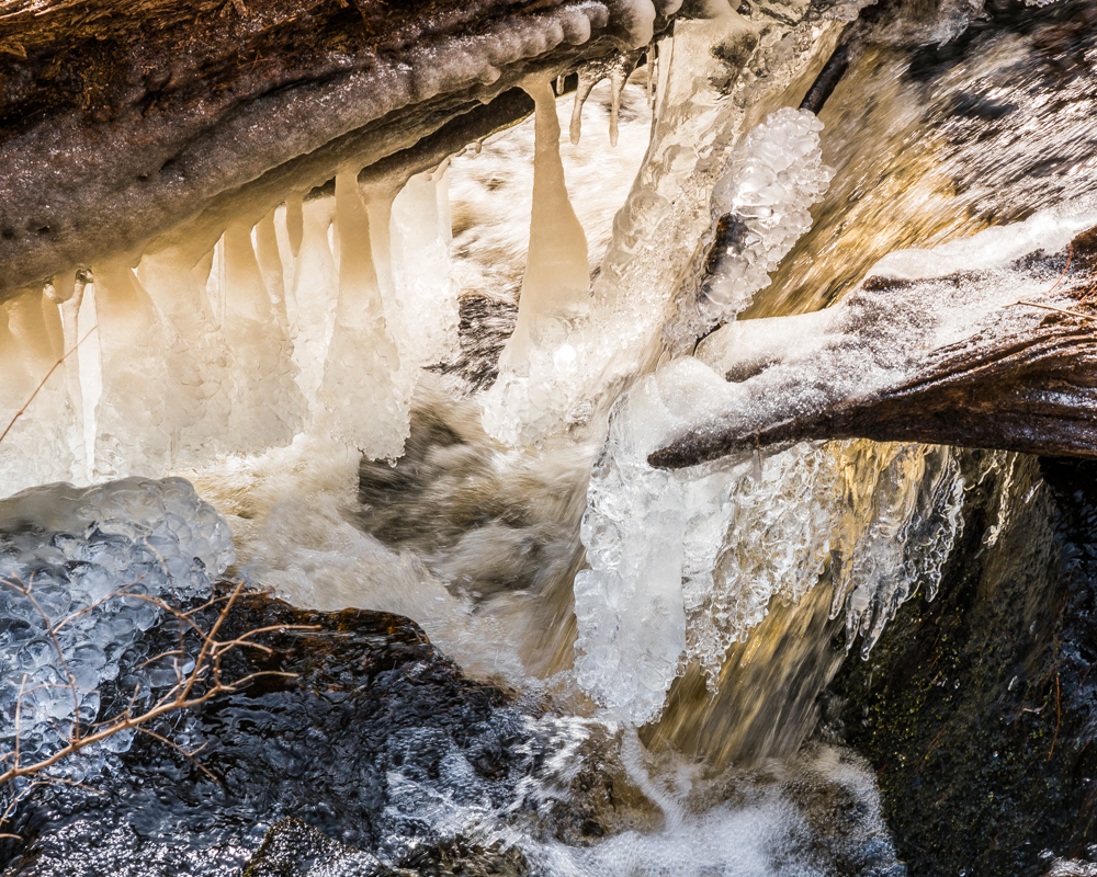 Rushing water creates stalagtites (or is it stalag...