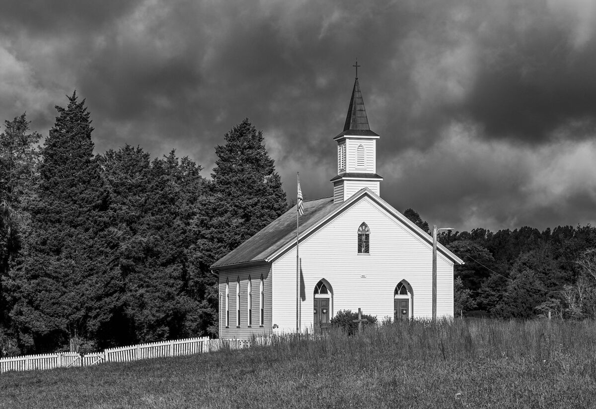 Black Sky: Pine Grove Methodist Church - A Favorite Subject.