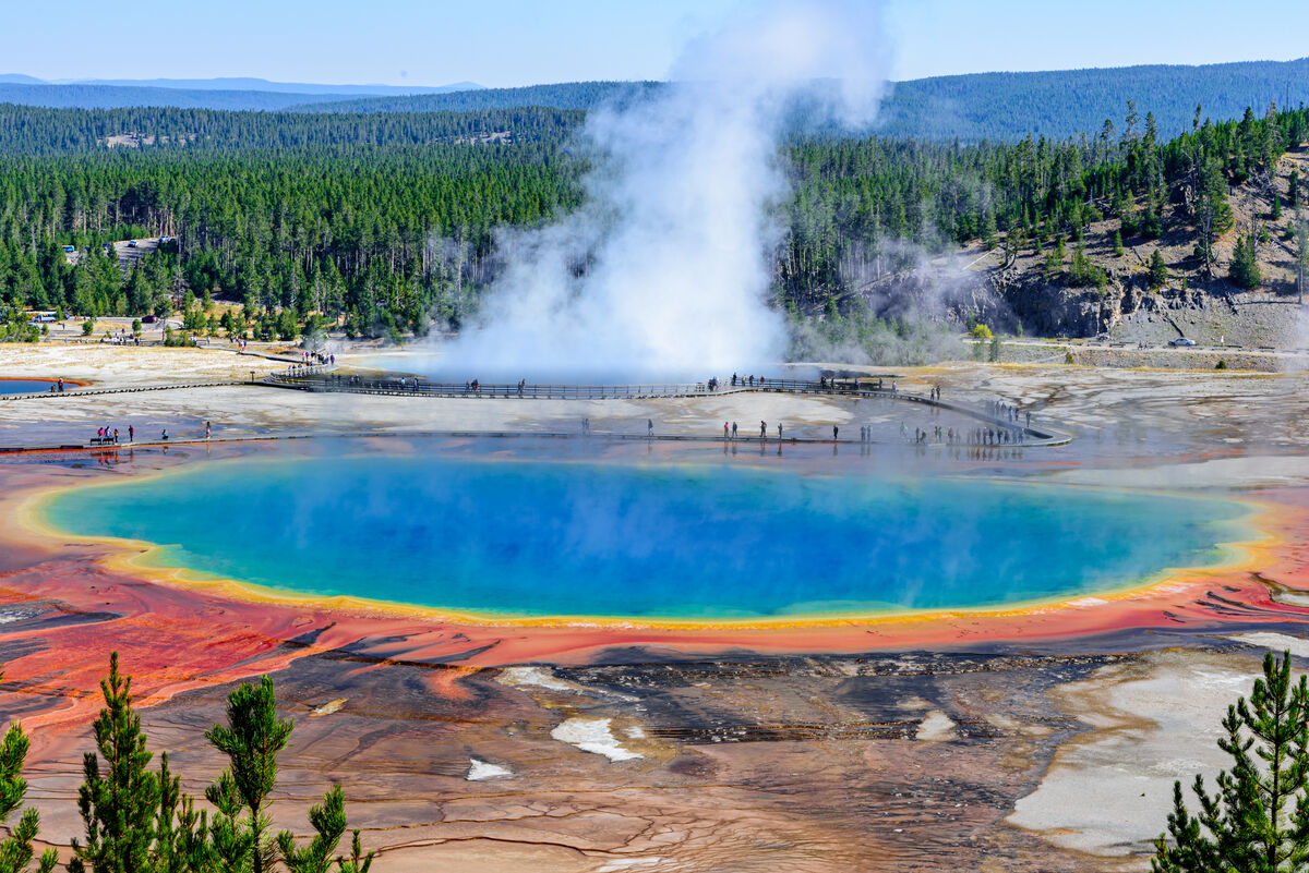 Grand Prismatic Spring, Yellowstone National Park...
