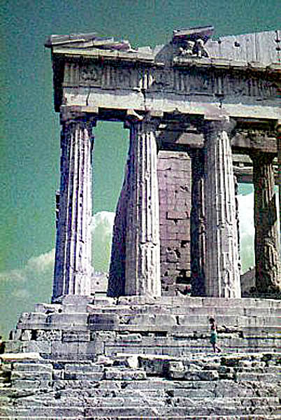 1966  A corner of the Temple:  Acropolis....