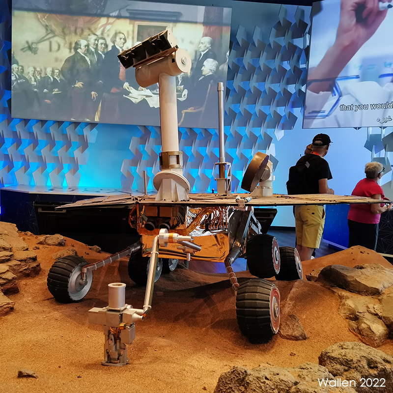 A Martian rover is also on display...