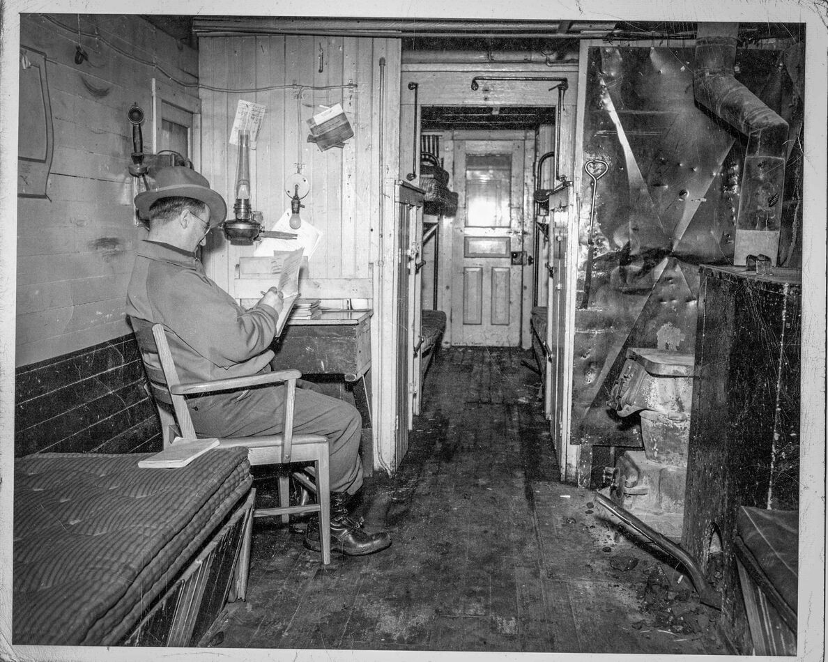 Caboose Interior- Alaska Railroad, 1949...