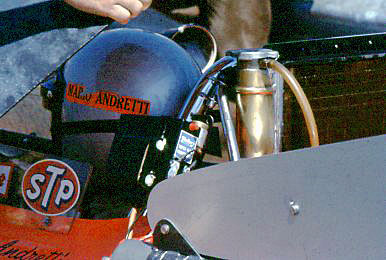 Close view into Andretti's Car....