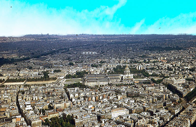 1954 City of Paris view from top of Tower....