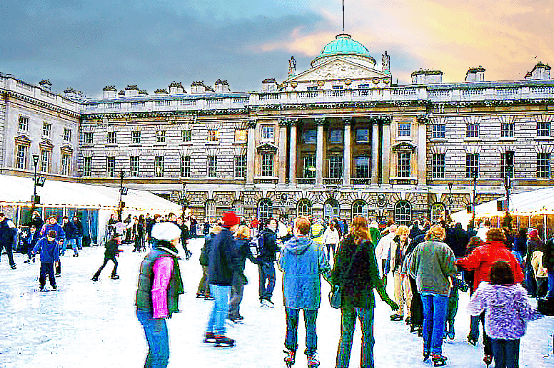 2002 Somerset House Courtyard - Winter Skaters...