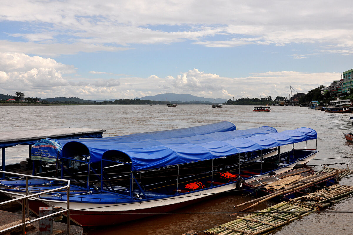 2 - Looking downriver on the Mekong, with touring ...