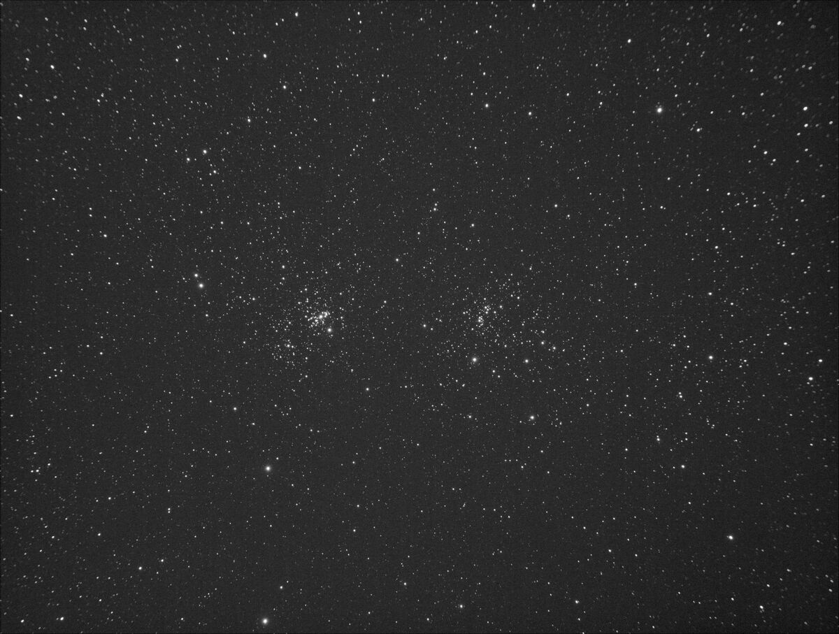 Double Cluster - As it came from the Camera and St...