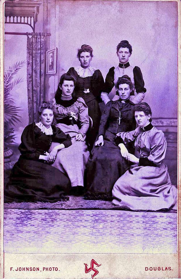 My maternal grandmother (born 1873, front right) o...