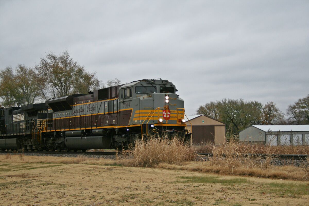 On a chilly, damp, grey day the CP 7014 Heritage u...