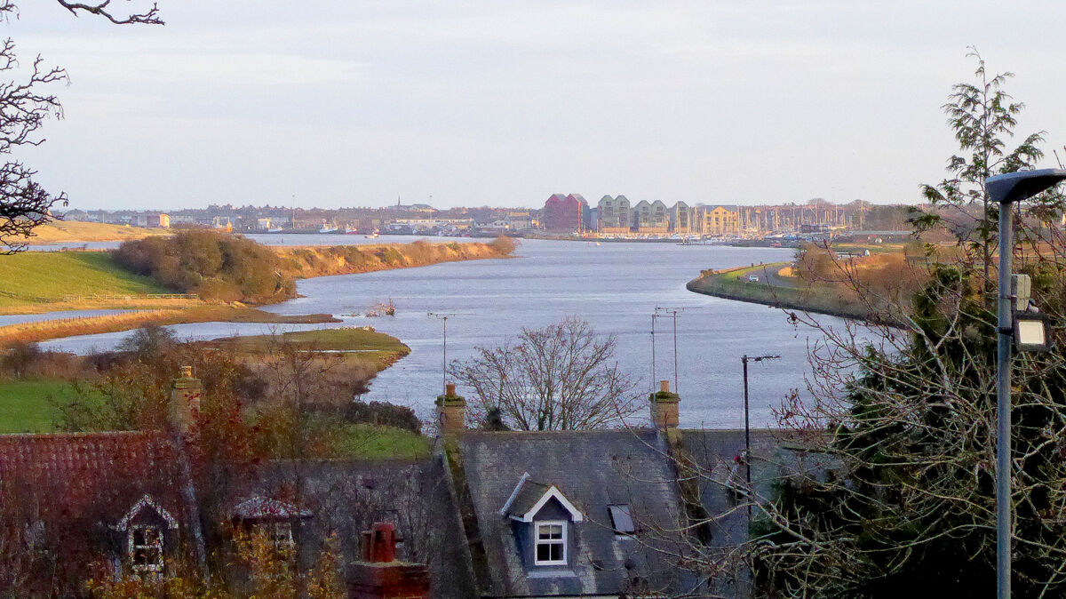 looking down the river Coquet from the grounds of ...