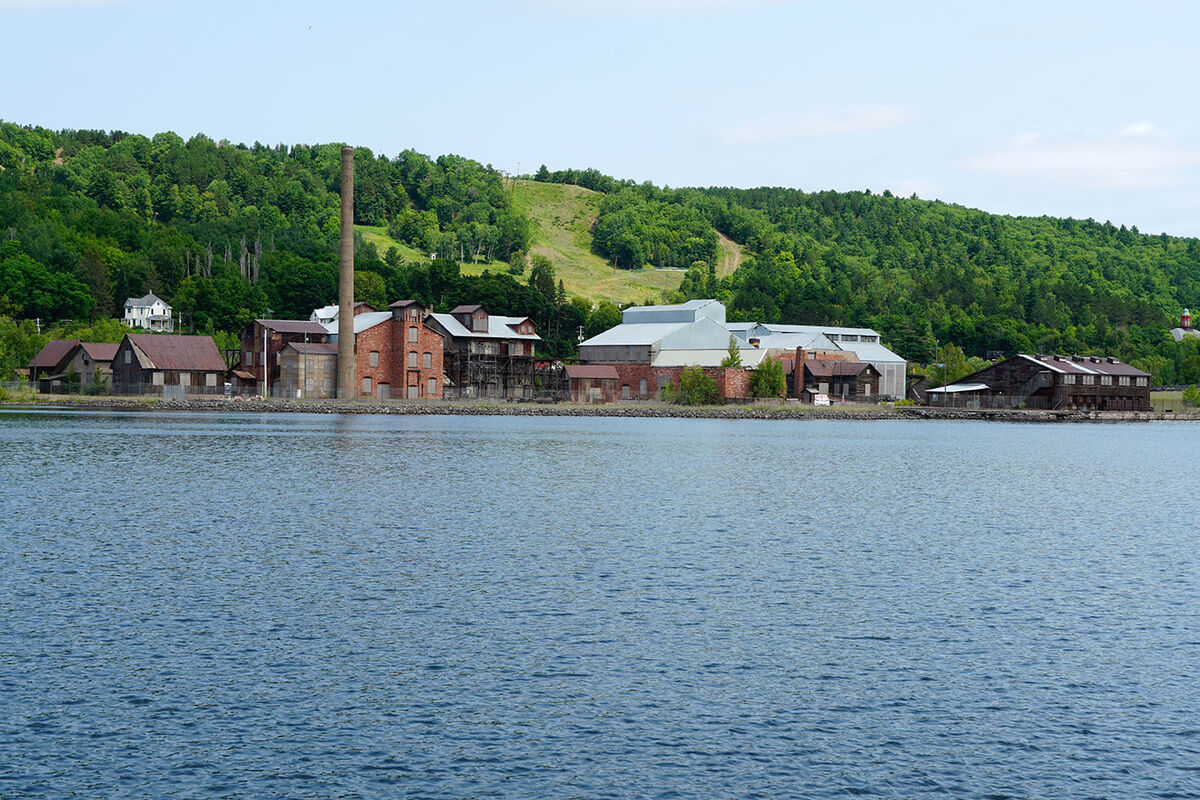 Th old Quincy Copper Smelter next to Portage Lake,...