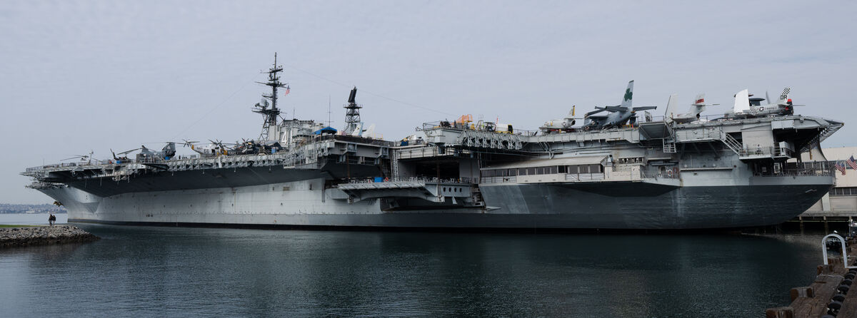 USS Midway anchored at the Navy Pier...