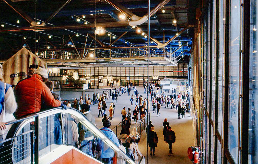 1984: Paris:  Interior of Pompadeau Center....