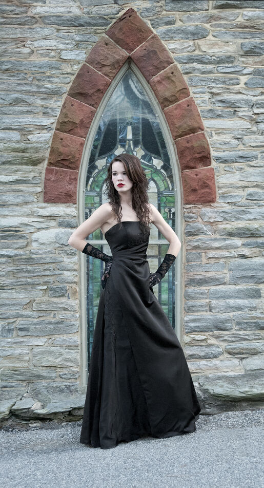 Gothic Fashion Editorial: Empire Waist floor-lengt...