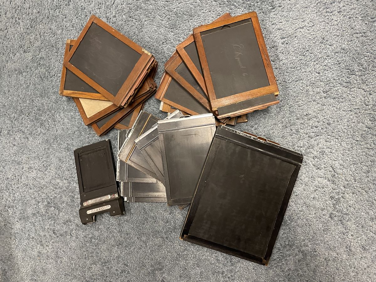 17 5x7 film holders, one 8X10, and View Camera Pol...