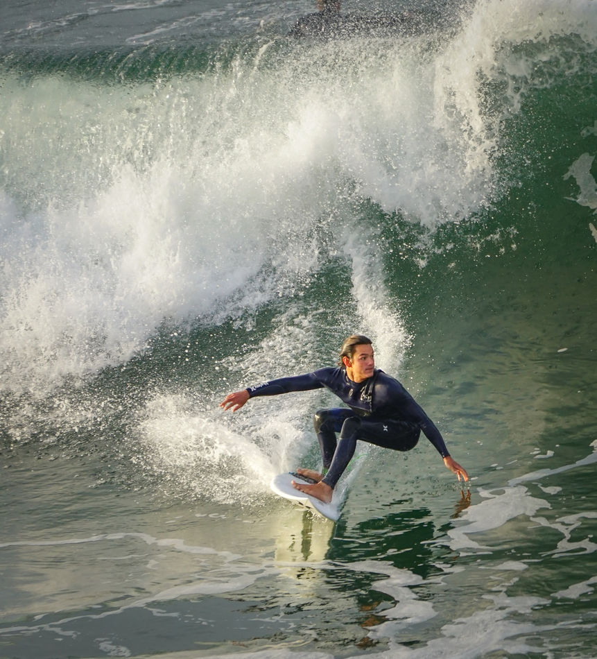 Surfing at Huntington Beach...