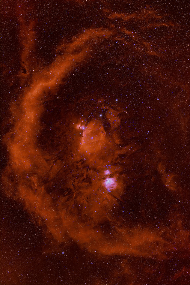 Image contains Barnard's Loop, the Orion Nebula, H...