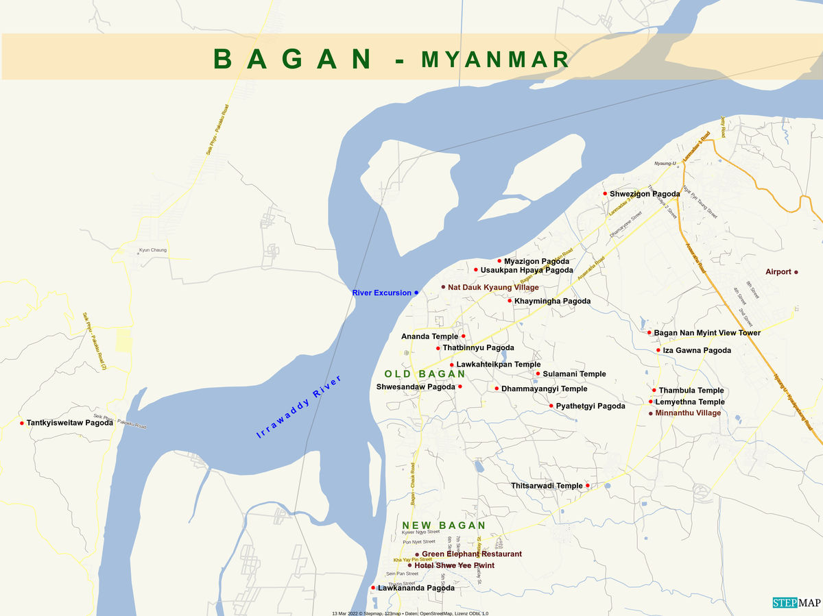 12 - Map of the sights within Bagan...