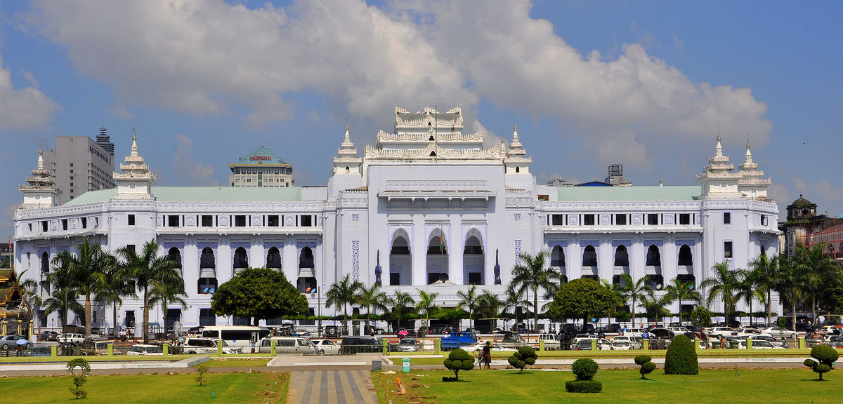 6 - Yangon City Hall, just north of the Maha Bandu...