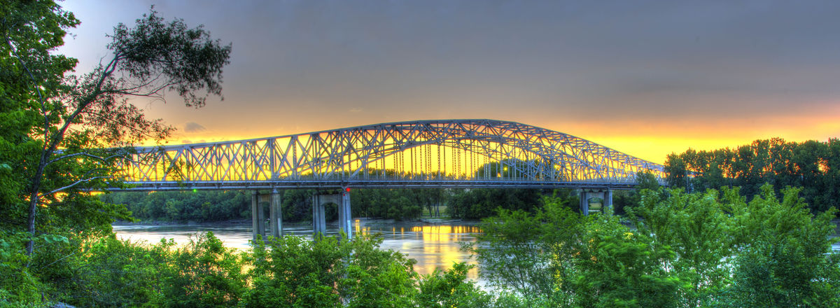 Missouri River Bridge at Jefferson City, MO....
