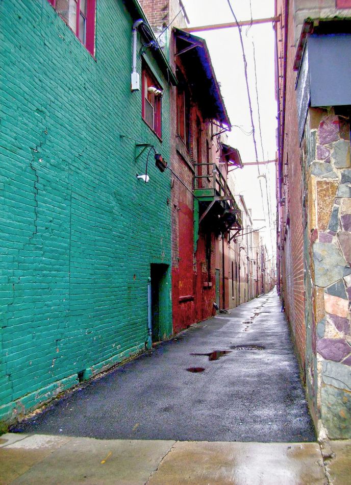 While editing this shot, I realized the alley was ...